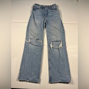 Abercrombie & Fitch 90s Relaxed High Rise Curve Light Wash Jeans Womens 26/2